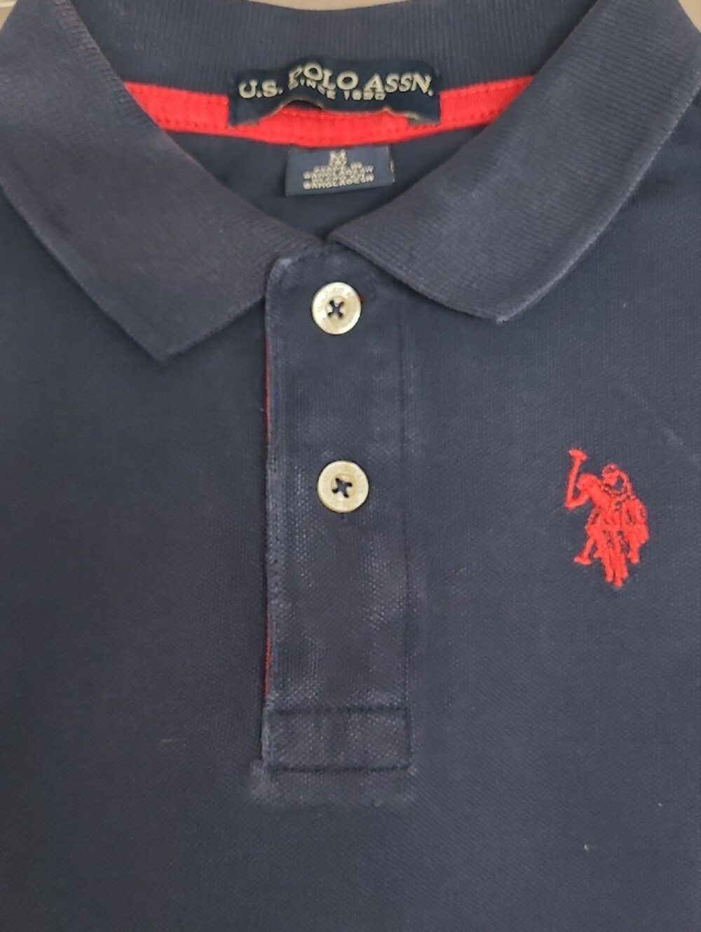 U.S. Polo Assn. Navy Kids Polo with Red Logo